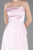 Robe de Soirée Longue Satin Poudre ABU6130