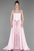 Robe de Soirée Longue Perlé Poudre ABU6125
