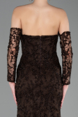 Robe de Soirée Longue Lacé Brun ABU6159