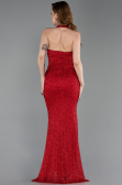 Robe Queue de Poisson Longue Perlé Rouge ABU6165