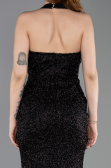 Robe Queue de Poisson Longue Perlé Noir ABU6165
