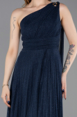 Robe de Soirée Longue Bleu Marine ABU6164
