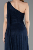Robe de Soirée Longue Bleu Marine ABU6164
