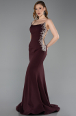 Robe Queue de Poisson Longue Couleur Cerise ABU6168