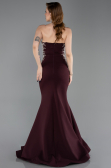 Robe Queue de Poisson Longue Couleur Cerise ABU6168