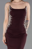 Robe Queue de Poisson Longue Couleur Cerise ABU6168
