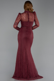 Tenue de Soirée Longue Dantelle Rouge Bordeaux ABU6169