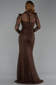 Tenue de Soirée Longue Dantelle Brun ABU6169