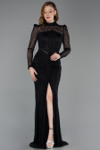 Tenue de Soirée Longue Dantelle Noir ABU6169