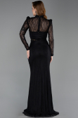 Tenue de Soirée Longue Dantelle Noir ABU6169