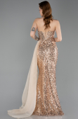 Robe de Soirée Longue Squameuse Or ABU6173