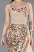 Robe de Soirée Longue Squameuse Or ABU6173