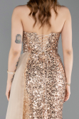 Robe de Soirée Longue Squameuse Or ABU6173