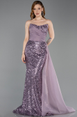 Robe de Soirée Longue Squameuse Lavande ABU6173