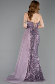Robe de Soirée Longue Squameuse Lavande ABU6173