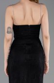 Robe de Soirée Longue Dantelle Noir ABU6172