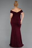 Robe De Soirée Grande Taille Longue Rouge Bordeaux ABU5714
