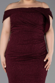 Robe De Soirée Grande Taille Longue Rouge Bordeaux ABU5714