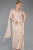 Robe De Soirée Grande Taille Longue Perlé Or ABU6133