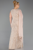 Robe De Soirée Grande Taille Longue Perlé Or ABU6133