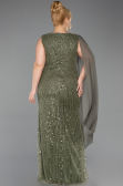 Robe De Soirée Grande Taille Longue Perlé Kaki ABU6133