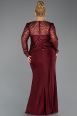 Robe de Soirée Grande Taille Longue Rouge Bordeaux ABU6183