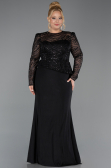 Robe de Soirée Grande Taille Longue Noir ABU6183