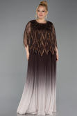 Robe De Soirée Grande Taille Mousseline Longue Brun ABU4633