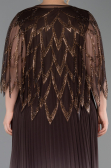 Robe De Soirée Grande Taille Mousseline Longue Brun ABU4633