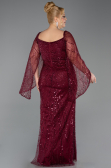 Robe De Soirée Grande Taille Perlé Longue Rouge Bordeaux ABU5067