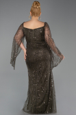 Robe De Soirée Grande Taille Perlé Longue Kaki ABU5067