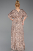 Robe De Soirée Grande Taille Squameuse Longue Or ABU5846