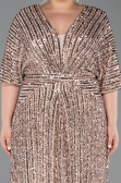 Robe De Soirée Grande Taille Squameuse Longue Or ABU5846