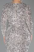 Robe de Soirée Grande Taille Longue Squameuse Beige ABU6074