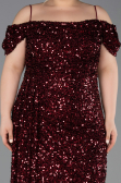 Robe De Soirée Grande Taille Longue Rouge Bordeaux ABU5232