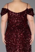 Robe De Soirée Grande Taille Longue Rouge Bordeaux ABU5232