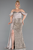 Robe De Fiançailles Grande Taille Squameuse Longue Beige ABU4086