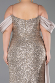 Robe De Fiançailles Grande Taille Squameuse Longue Beige ABU4086