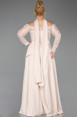 Robe De Soirée Grande Taille Dantelle Longue Beige ABU5657