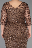 Robe De Soirée Grande Taille Midi Squameuse Cuivre ABK2630