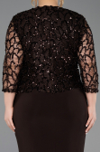 Robe De Invitation Grande Taille Midi Squameuse Brun ABK2631