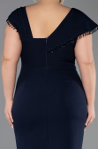 Robe De Invitation Grande Taille Midi Bleu Marine ABK2632