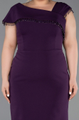 Robe De Invitation Grande Taille Midi Violet ABK2632