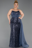 Robe De Fiançailles Grande Taille Longue Squameuse Anthracite ABU6174