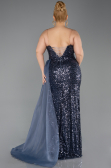 Robe De Fiançailles Grande Taille Longue Squameuse Anthracite ABU6174