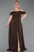 Robe Grande Taille Longue Brun ABU6185