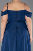 Robe Grande Taille Longue Bleu Marine ABU6185