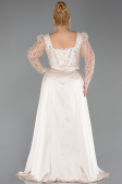 Robe De Fiançailles Grande Taille Perlé Longue Beige ABU4761