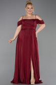 Robe Grande Taille Longue Rouge Bordeaux ABU6185