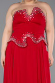 Robe de Soirée Longue Mousseline Rouge ABU6188
